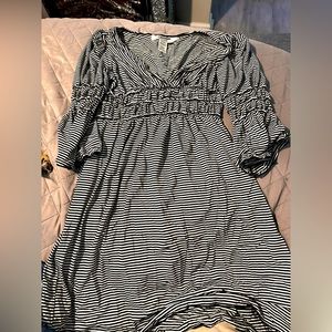 Vintage Pinstripe Bell Sleeve Dress